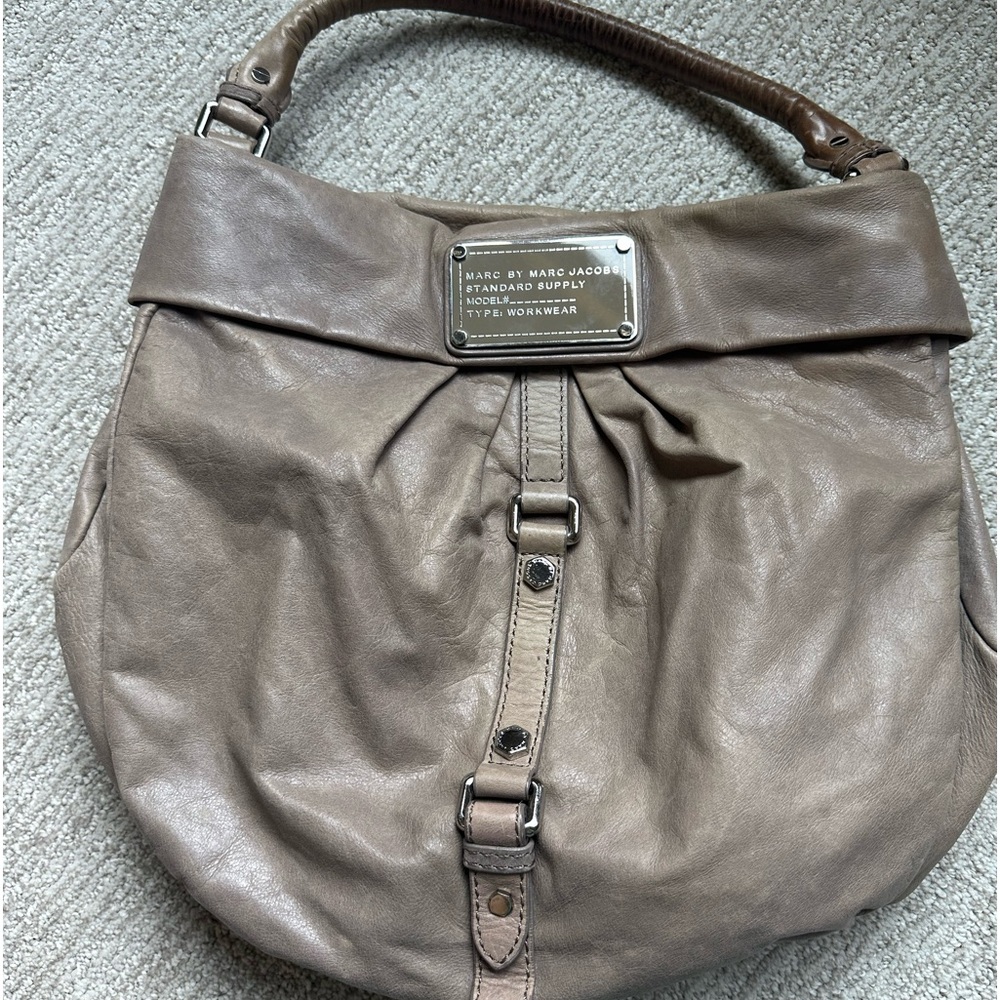Marc by Marc Jacobs Grey Leather Purse- roughly 13” x 13”